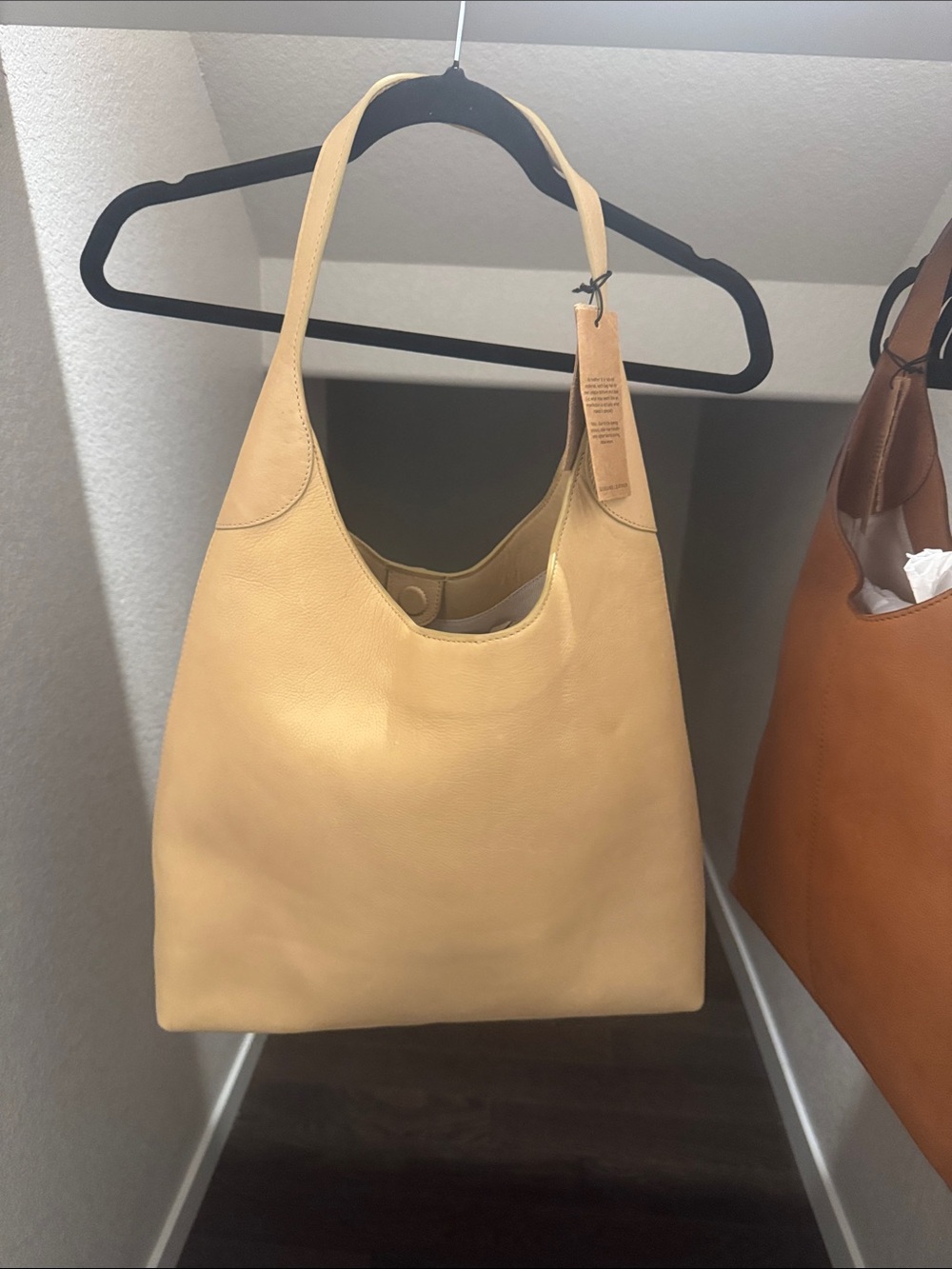 Minimalist Cream Shoulder Tote Bag